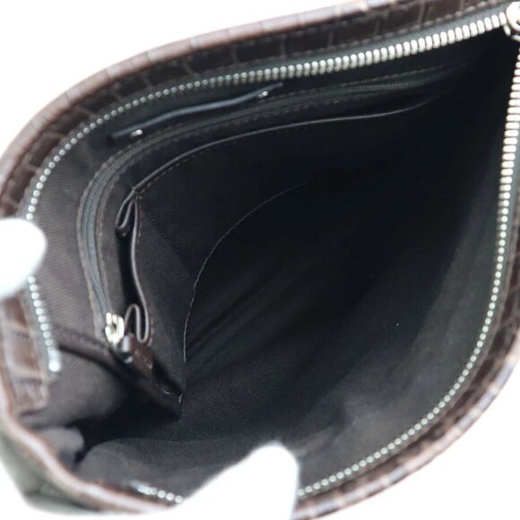 CELINE Macadam Crossbody Shoulder Bag Dark Brown Canvas/Leather - Picture 6 of 14